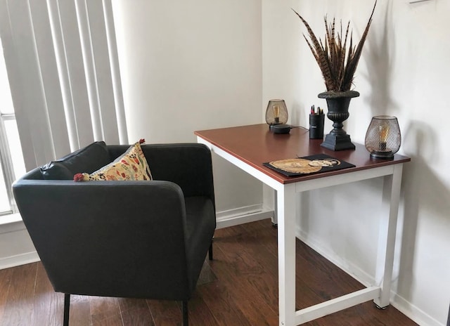 office featuring dark hardwood / wood-style flooring