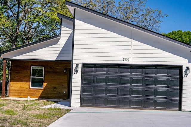 garage with wooden walls