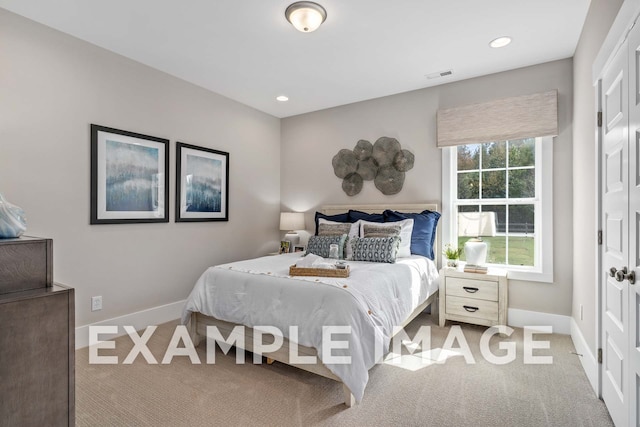 bedroom with carpet