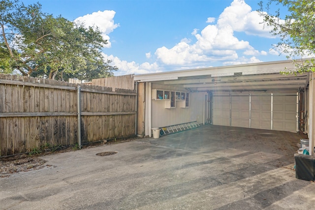 garage with wooden walls