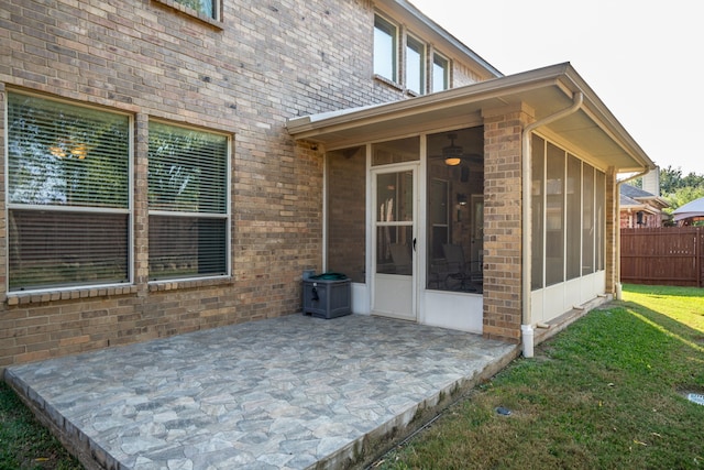 exterior space with a sunroom