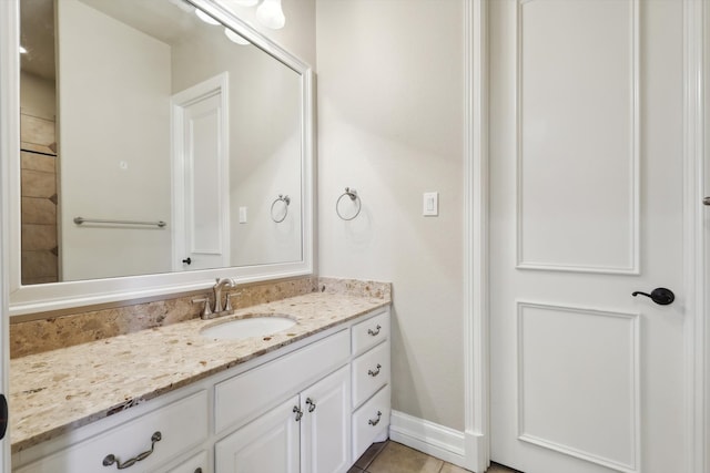 bathroom featuring vanity and tile patterned floors