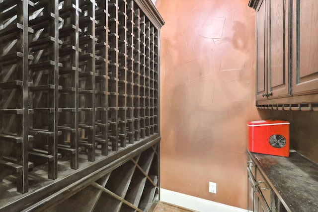 view of wine cellar