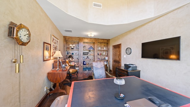 office space featuring hardwood / wood-style floors