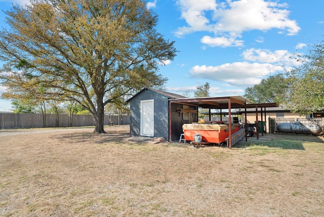 view of outdoor structure featuring a yard