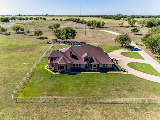 drone / aerial view with a rural view