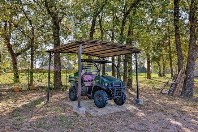 view of car parking featuring a carport