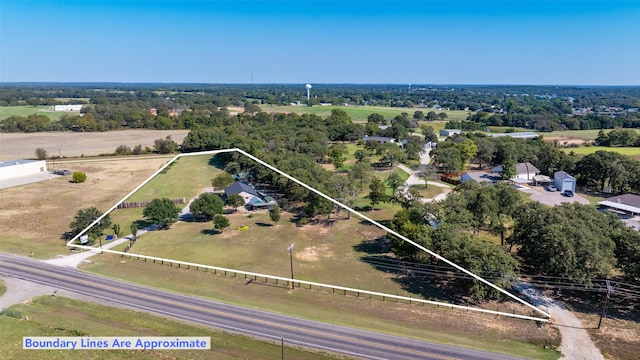 drone / aerial view featuring a rural view