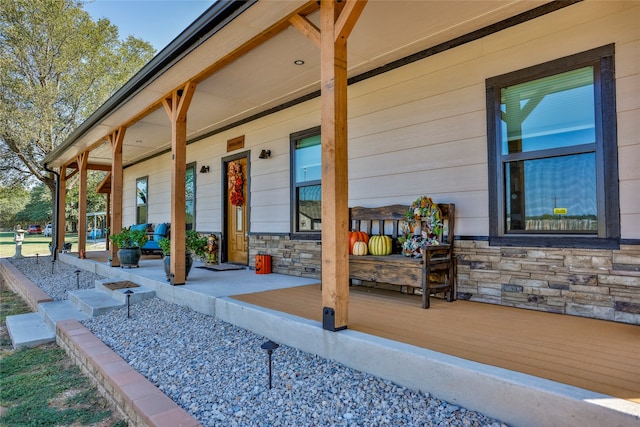 view of patio with a porch