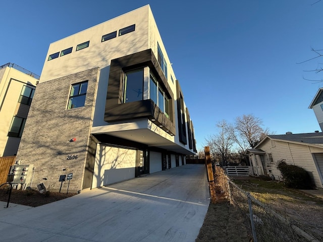 view of property with a garage