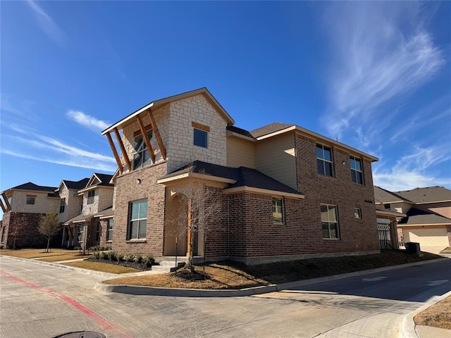 exterior space with a garage