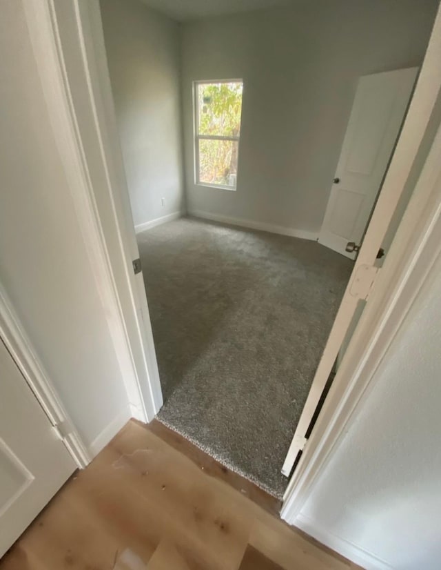 interior space featuring carpet floors and baseboards