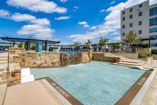 2600 W 7th St Unit 2746, Fort Worth, TX 76107 - view of swimming pool with a gazebo