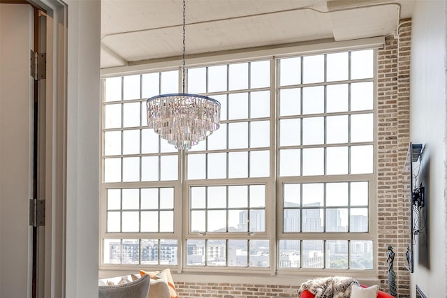 interior details with an inviting chandelier