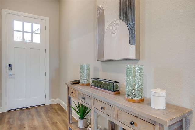 entrance foyer featuring light wood-type flooring