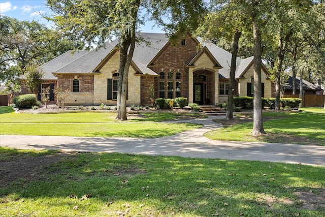 view of front facade with a front yard