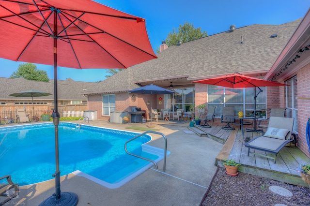 view of pool with a patio area