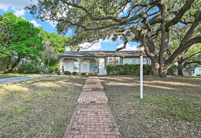 view of single story home