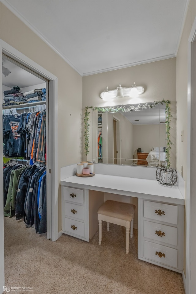 bathroom with crown molding