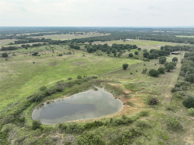 aerial view with a water view and a rural view