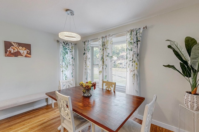 dining area featuring light hardwood / wood-style floors