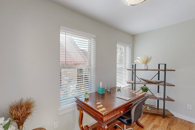 office featuring light hardwood / wood-style floors