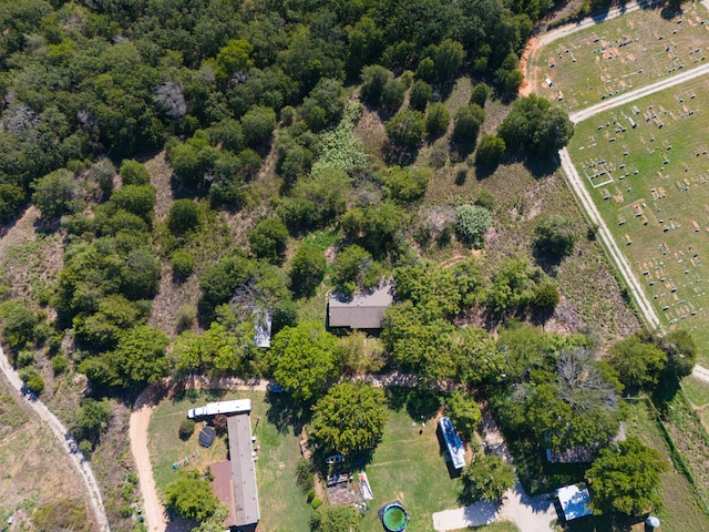 bird's eye view with a rural view