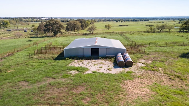 aerial view with a rural view