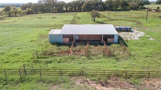 bird's eye view with a rural view