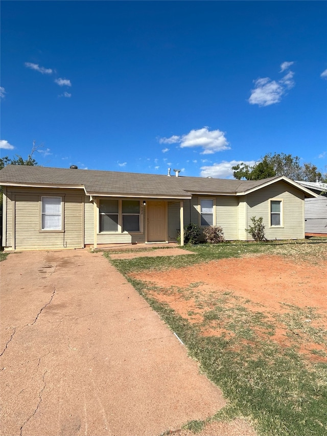 view of single story home