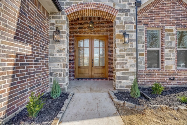 property entrance with french doors