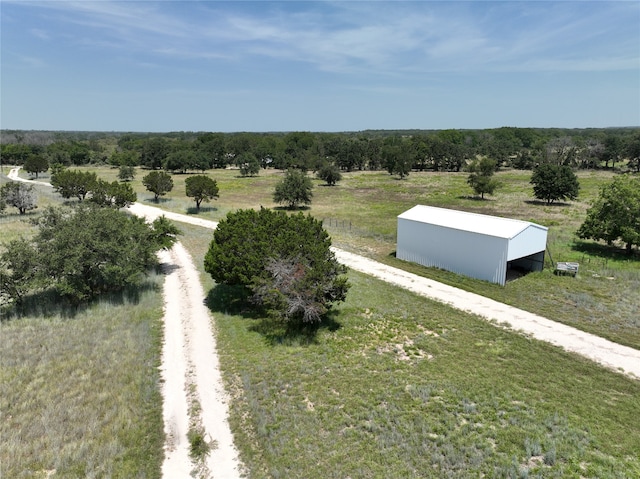 drone / aerial view featuring a rural view