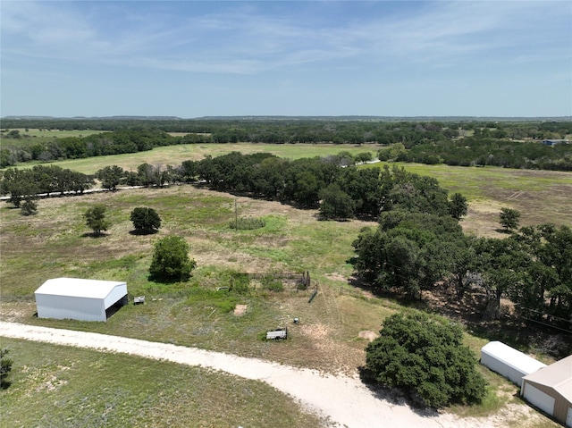 aerial view featuring a rural view