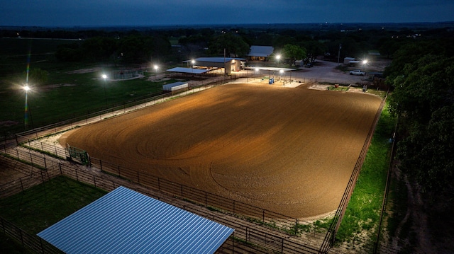 view of aerial view at twilight