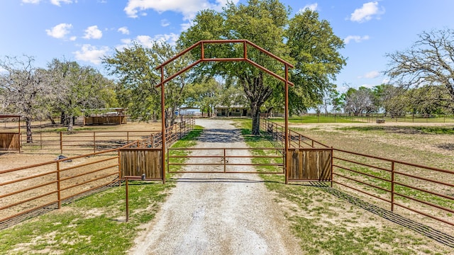 exterior space with a rural view