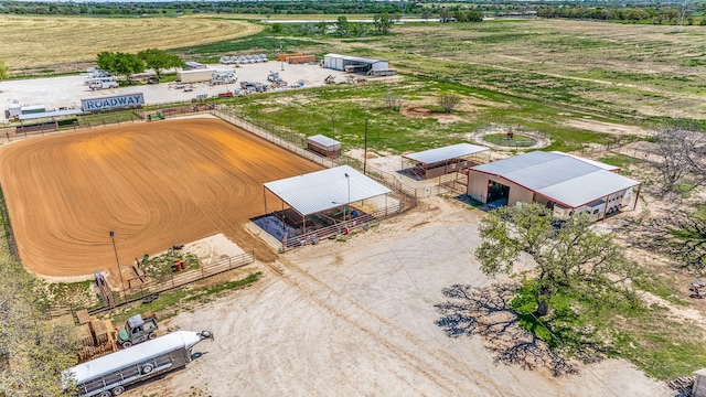 drone / aerial view with a rural view