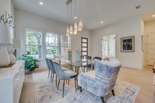 dining area featuring light hardwood / wood-style floors