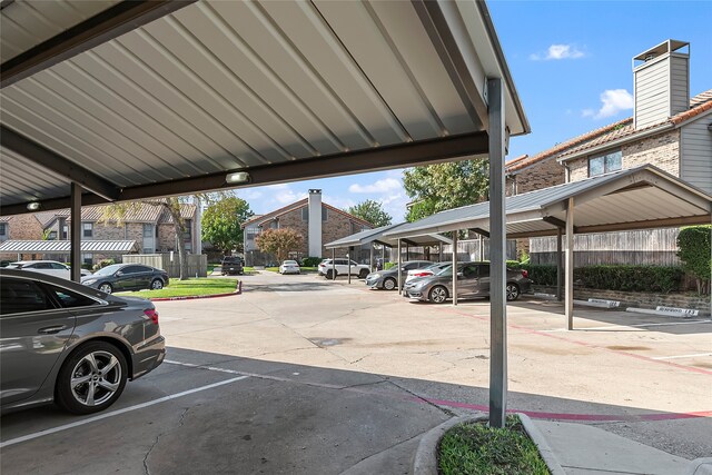 view of car parking with a carport