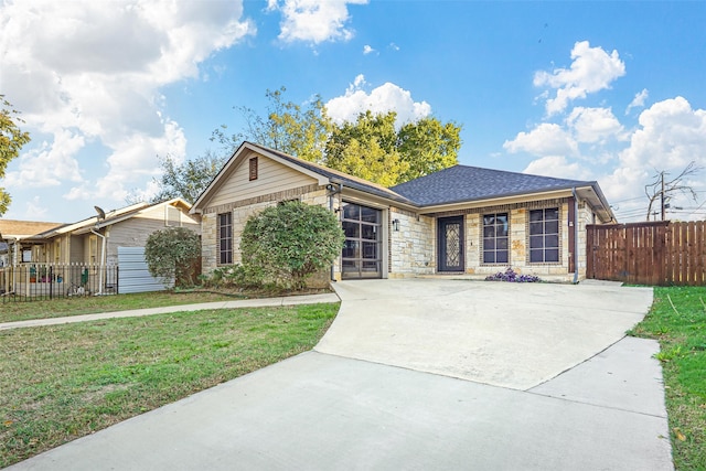 ranch-style house with a front yard