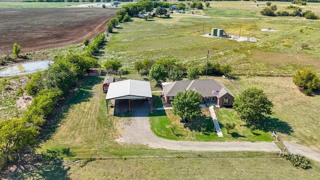 drone / aerial view with a rural view