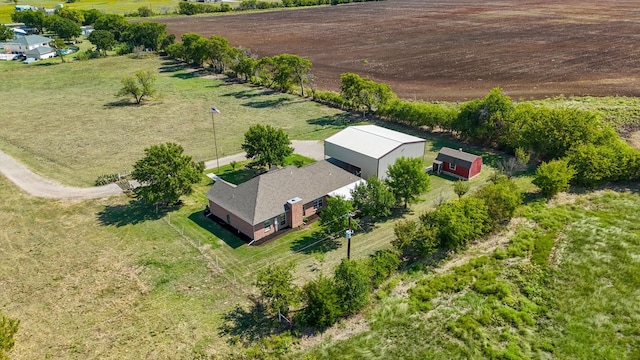 aerial view with a rural view