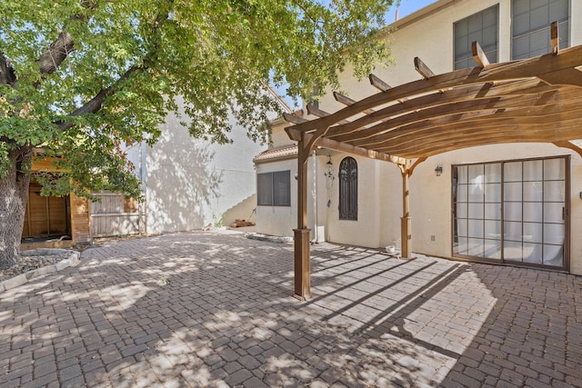 view of patio with a pergola