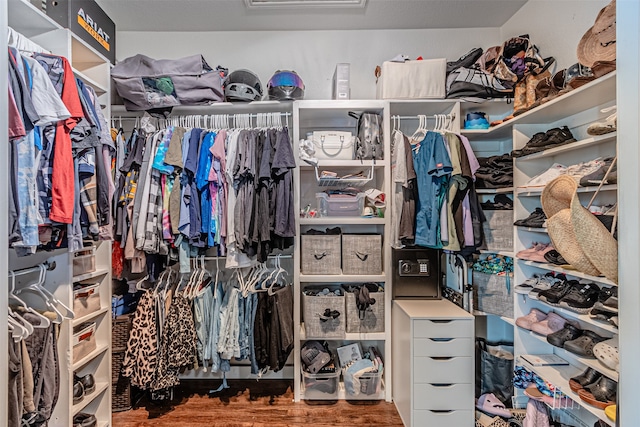 spacious closet featuring wood-type flooring