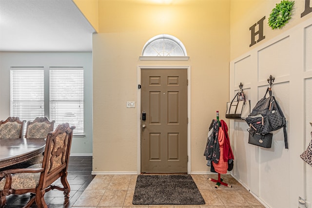 view of tiled foyer