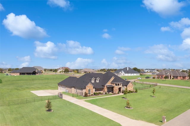 view of front of property with a front yard