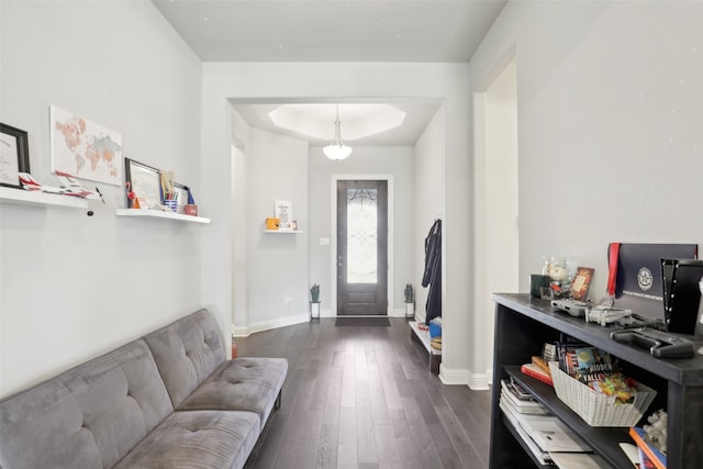 entryway featuring dark hardwood / wood-style floors