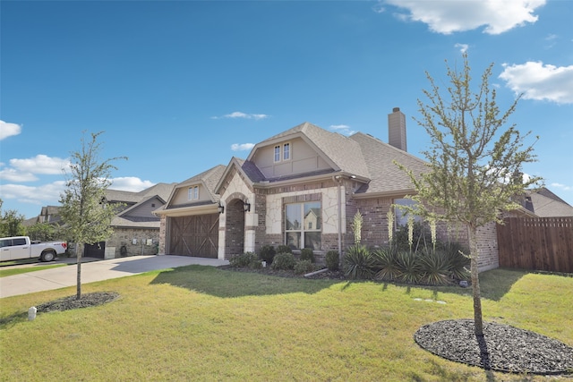 craftsman-style home featuring a front lawn