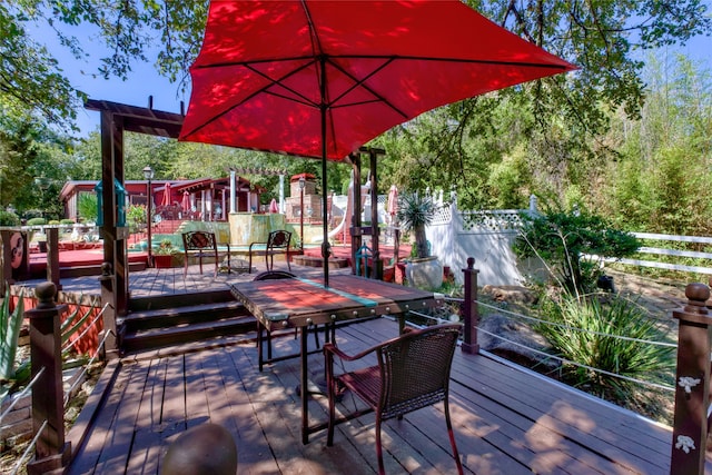 view of wooden deck