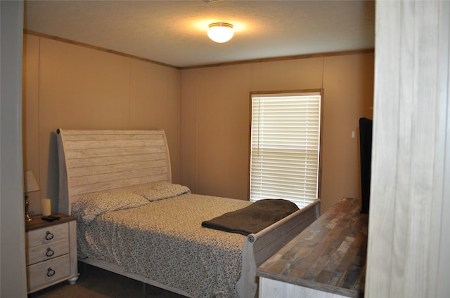 bedroom with a textured ceiling