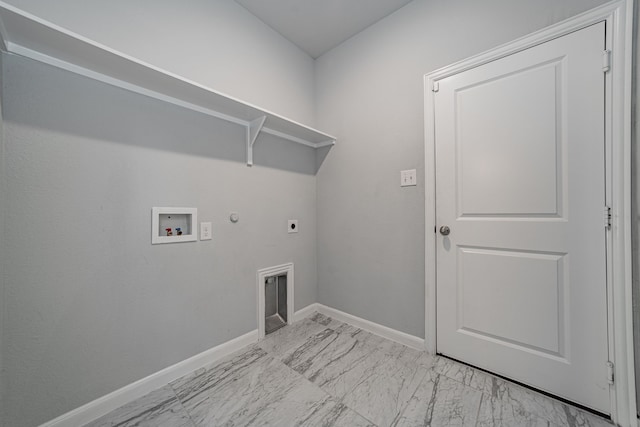 washroom with gas dryer hookup, washer hookup, and hookup for an electric dryer